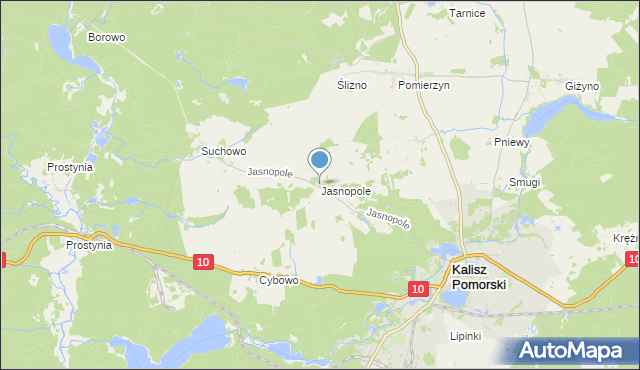 mapa Jasnopole, Jasnopole na mapie Targeo